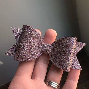 Faux leather hair bow